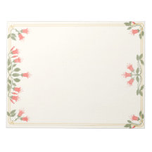 Art Nouveau Fuchsia Bloemenrand Notitieblok