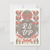 Art Nouveau Fuchsia Elegance RSVP (Achterkant)