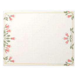 Art Nouveau Fuchsia Floral Border Notepad Notitieblok