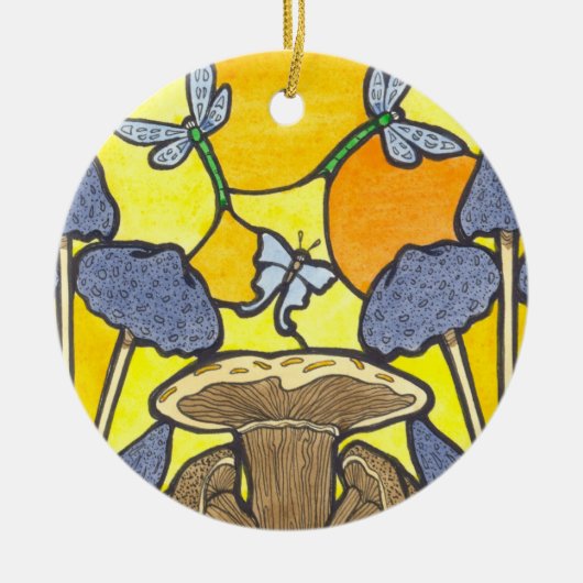 Art Nouveau Fungi Keramisch Ornament (Voorkant)