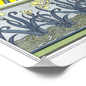  Art Nouveau, Garden Iris Flowers Poster (Hoek)