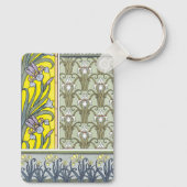  Art Nouveau, Garden Iris Flowers Sleutelhanger (Achterkant)