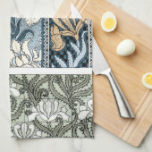 Art Nouveau, Garden Iris Flowers Theedoek (Quarter Fold)