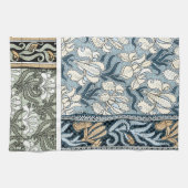 Art Nouveau, Garden Iris Flowers Theedoek (Horizontaal)