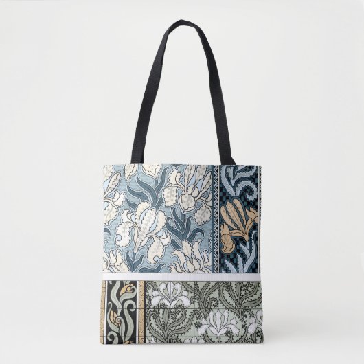  Art Nouveau, Garden Iris Flowers Tote Bag (Voorkant)