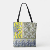 Art Nouveau, Garden Iris Flowers Tote Bag (Achterkant)