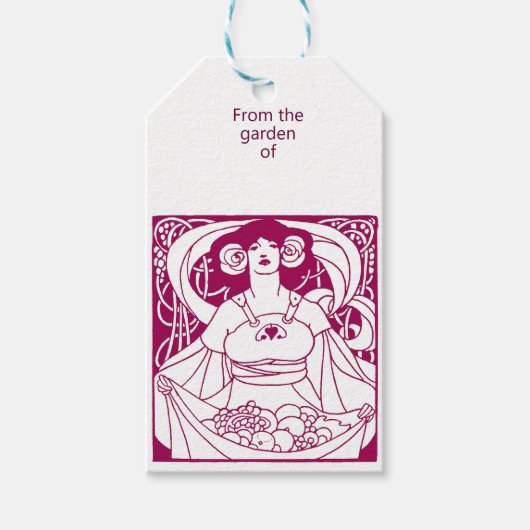 Art Nouveau Garden Label Cadeaulabel (Voorkant)