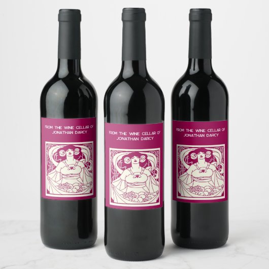 Art Nouveau Garden Label Wijn Etiket (Flessen)