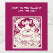 Art Nouveau Garden Label Wijn Etiket (Enkel label)