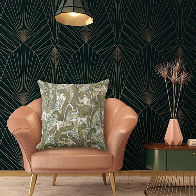 Art Nouveau Garden Muse Design Kussen (Creator heeft geüpload)