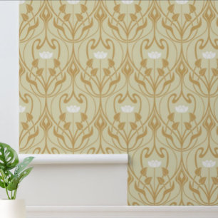 Art Nouveau gebladerte & bloemmotief Behang
