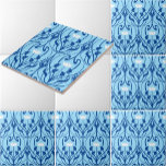 Art Nouveau gebladerte & bloemmotief Tegeltje<br><div class="desc">Dit ontwerp is afgeleid van een  Victoriaans tijdperk Art Nouveau gebladerte en bloemmotief. U kunt de kleuren aanpassen</div>