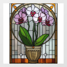 Art Nouveau-gebloemde glas-in-lood