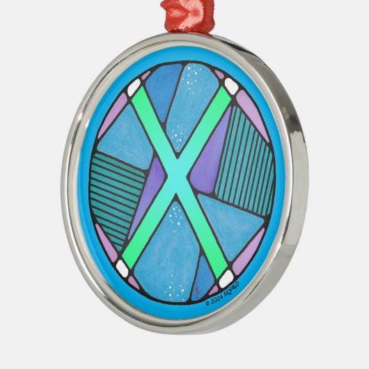 Art Nouveau Gebo Rune van Eenheid Metalen Ornament (Links)