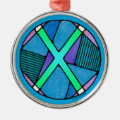 Art Nouveau Gebo Rune van Eenheid Metalen Ornament (Voorkant)