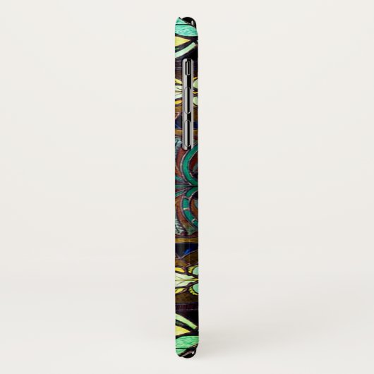 Art nouveau gebrandschilderd glas bloemmotief Case-Mate iPhone case (Achterkant/links)