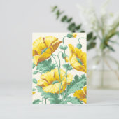  Art Nouveau Geel Poppies Briefkaart (Staand voorkant)