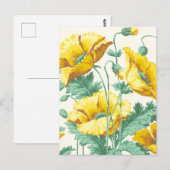  Art Nouveau Geel Poppies Briefkaart (Voorkant / Achterkant)