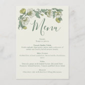 Art Nouveau Geel Salie Bloem Bruiloftsmenu Menu (Voorkant)