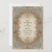 Art Nouveau Geïnspireerd Bloemensymfonie Bruiloft Kaart (Voorkant)