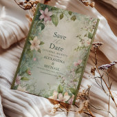 Art Nouveau Geïnspireerd Bloemensymfonie Bruiloft Save The Date