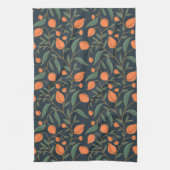 Art Nouveau geïnspireerd Elegante Oranje Vining Bl Theedoek (Verticaal)