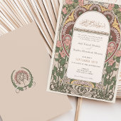 Art Nouveau Geïnspireerd Islamitisch Huwelijk Kaart