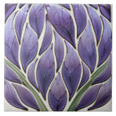 Art Nouveau-geïnspireerd Lissabon Jacaranda Blosso Tegeltje (Voorkant)
