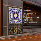 Art Nouveau-geïnspireerd Lissabon Jacaranda Blosso Tegeltje