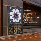 Art Nouveau-geïnspireerd Lissabon Jacaranda Blosso Tegeltje