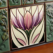 Art Nouveau-geïnspireerd Lissabon Jacaranda Blosso Tegeltje