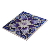 Art Nouveau-geïnspireerd Lissabon Jacaranda Blosso Tegeltje (Zijkant)