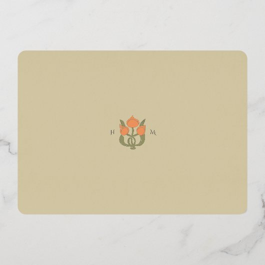 Art Nouveau Geïnspireerd Save the Date Kaart (Achterkant)