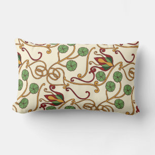 Art Nouveau-geïnspireerde bloemendesign Kussen