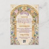 Art Nouveau geïnspireerde bruiloft details Informatiekaartje (Voorkant)