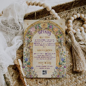 Art Nouveau geïnspireerde bruiloft details Informatiekaartje