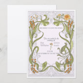 Art Nouveau geïnspireerde huwelijksuitnodiging Kaart (Voorkant / Achterkant)
