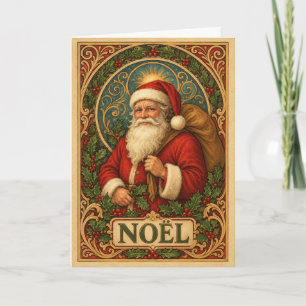 Art Nouveau geïnspireerde Kerstman Kaart