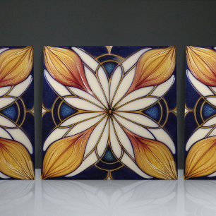 Art Nouveau geïnspireerde klassieke bloem geometri Tegeltje