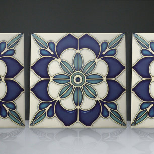 Art Nouveau-geïnspireerde Lisboonse Jacaranda-bloe Tegeltje
