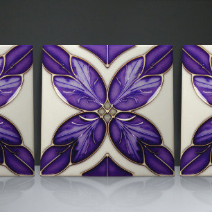 Art Nouveau-geïnspireerde Lisboonse Jacaranda-bloe Tegeltje