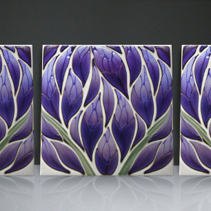 Art Nouveau-geïnspireerde Lisboonse Jacaranda-bloe Tegeltje