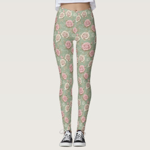 Art Nouveau geïnspireerde rozen in tinten stoffig Leggings