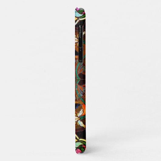 Art nouveau gekleurd glas bloemig Case-Mate iPhone case (Achterkant/links)