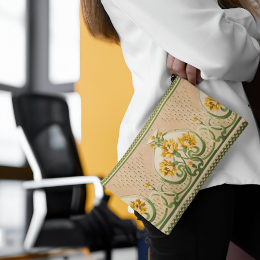 Art Nouveau Gele Boeketten Medaillon Bruiloft Etui