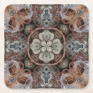 Art nouveau geometrisch patroon kartonnen onderzetters