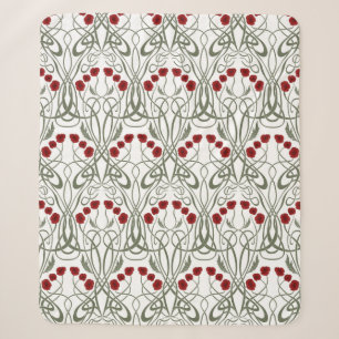 Art Nouveau geometrische klaprozen en golvende ste Sherpa Deken