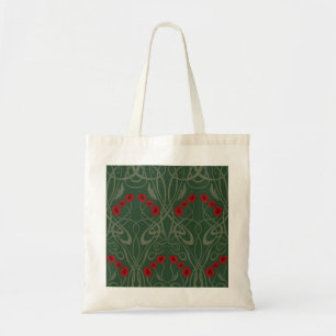 Art Nouveau Geometrische Klaprozen en Sinuoze Sten Tote Bag