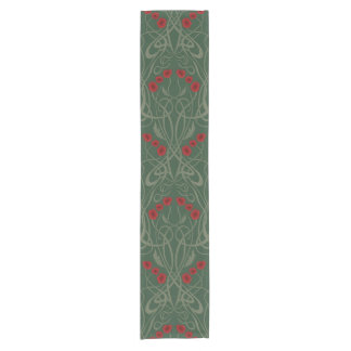 Art Nouveau Geometrische Klaprozen en Sinuzeuze St Korte Tafelloper