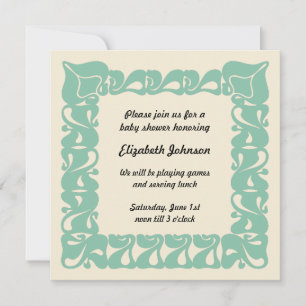 Art Nouveau Geslachtsneutrale Baby Shower Kaart